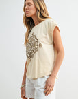 Parchment Muscle Sleeve Graphic Tee