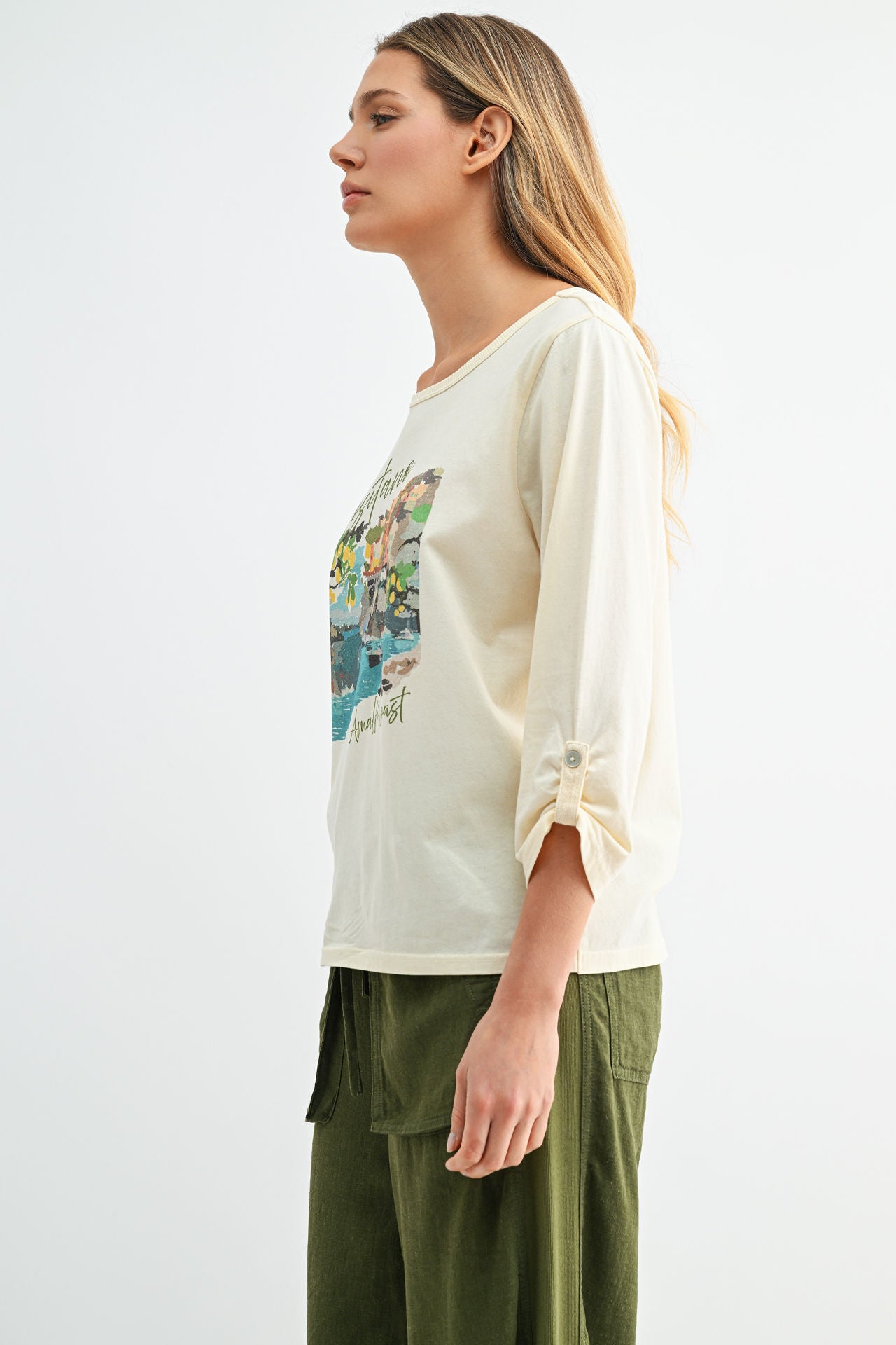Parchment Tab Sleeve Graphic Tee
