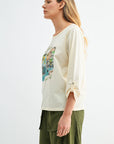 Parchment Tab Sleeve Graphic Tee