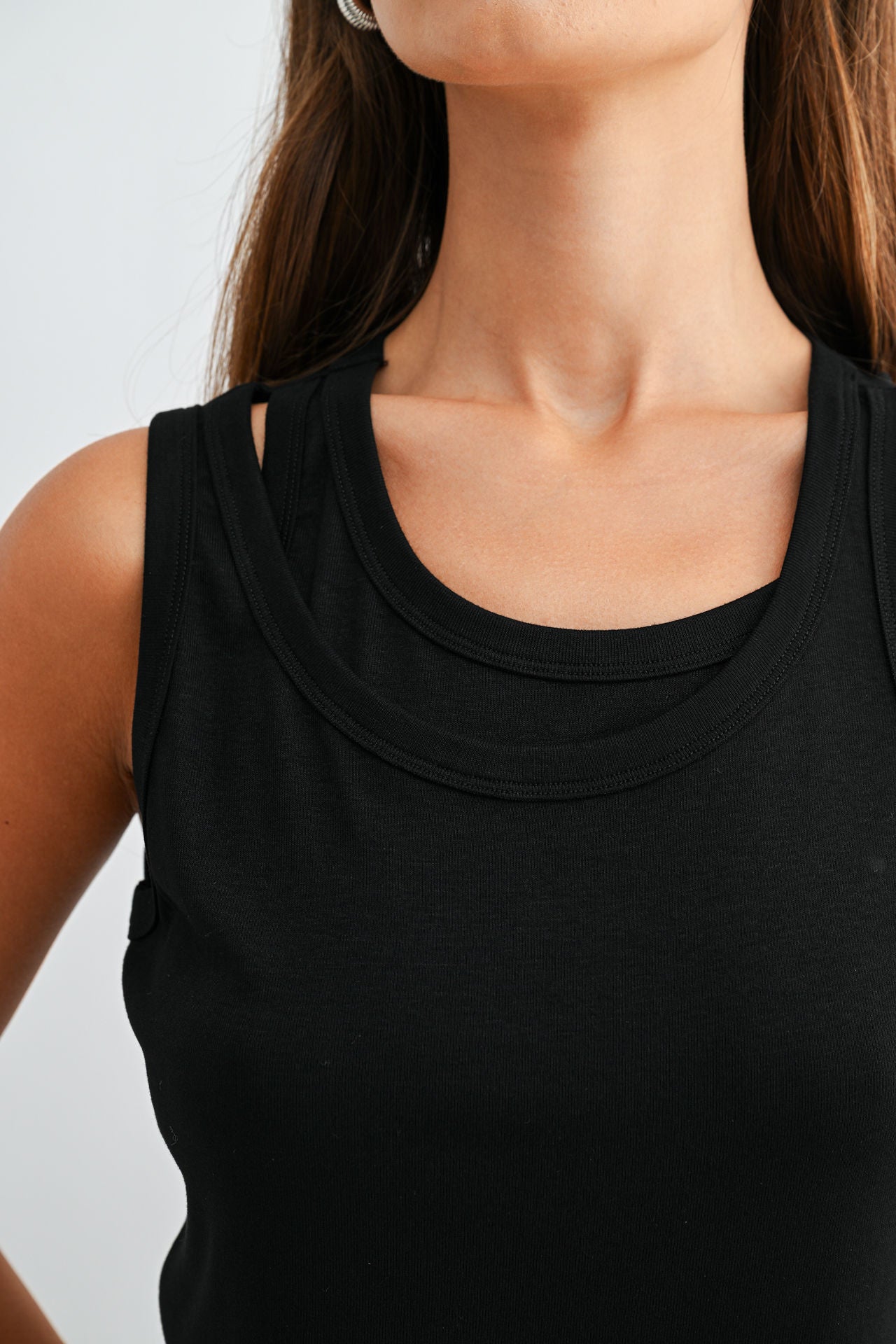  Black Layered Tank
