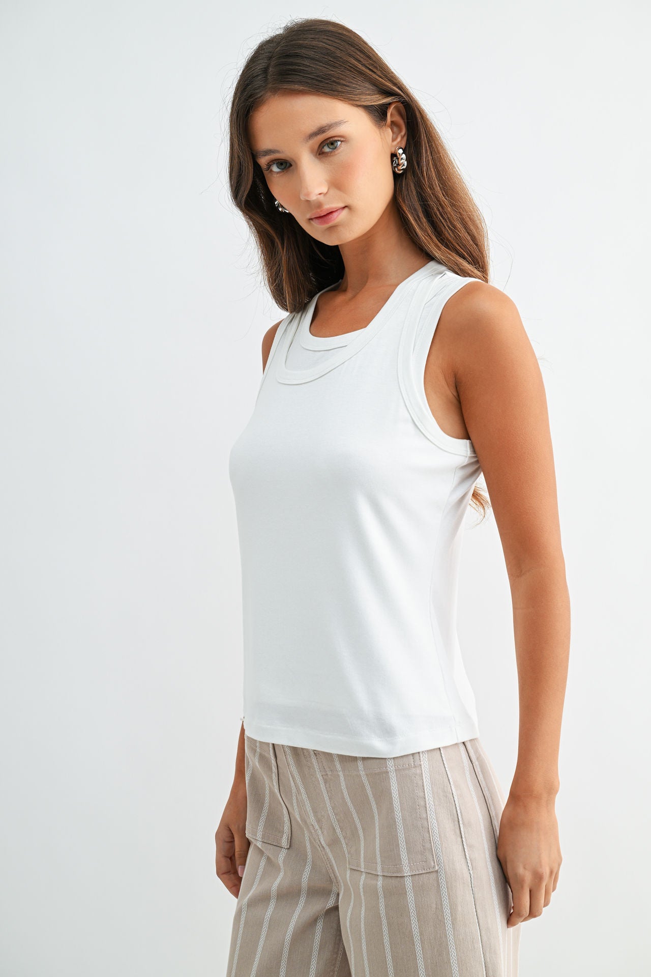 White Layered Tank