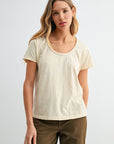 Parchment Braided Neck Tee