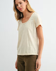Parchment Braided Neck Tee
