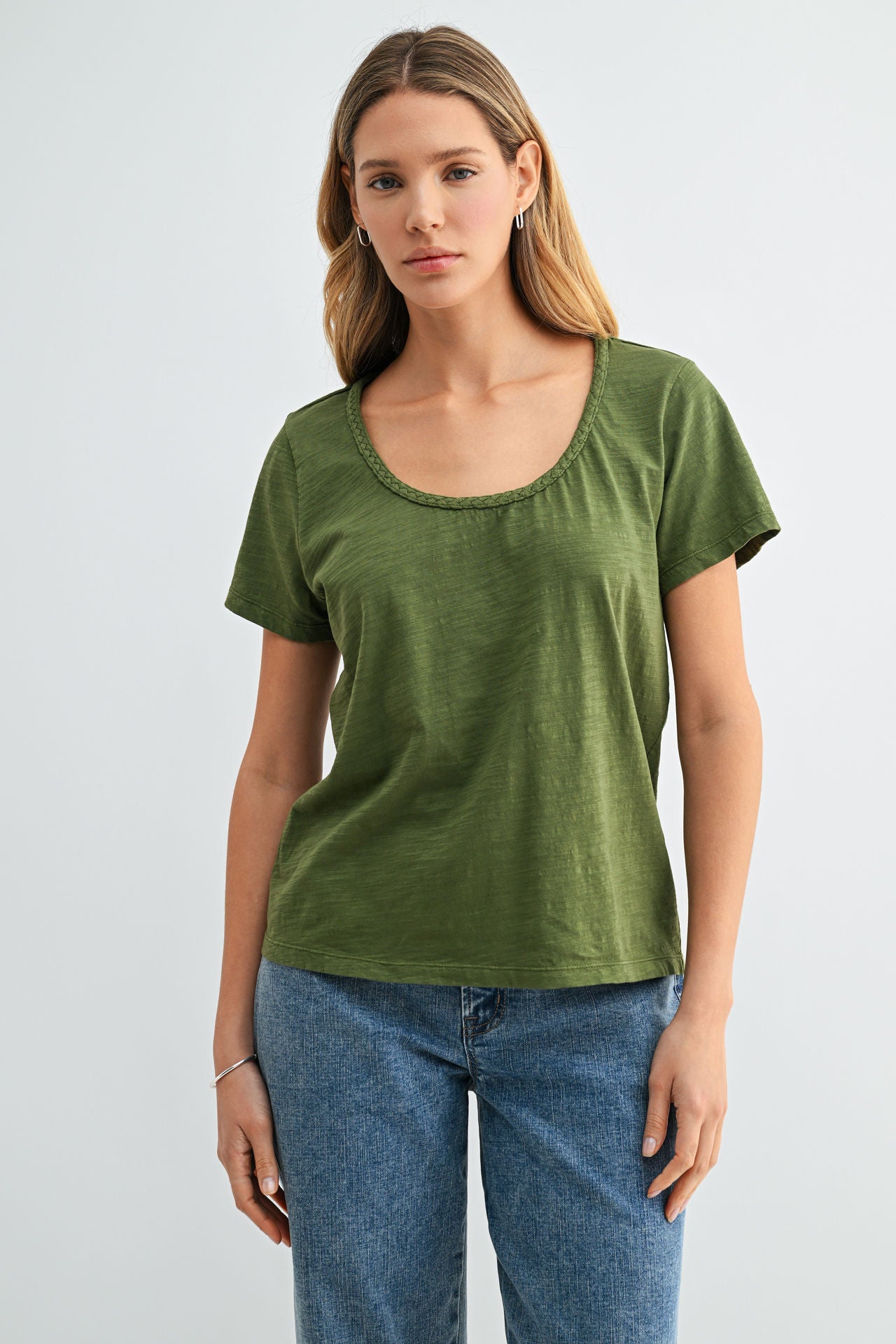 Pine Braided Neck Tee