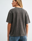 Dark Olive Acid Wash Tee