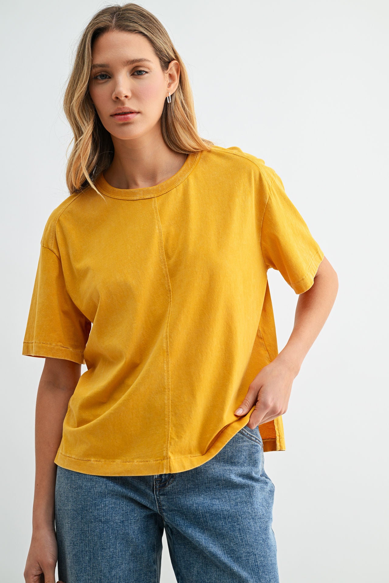Mustard Acid Wash Tee