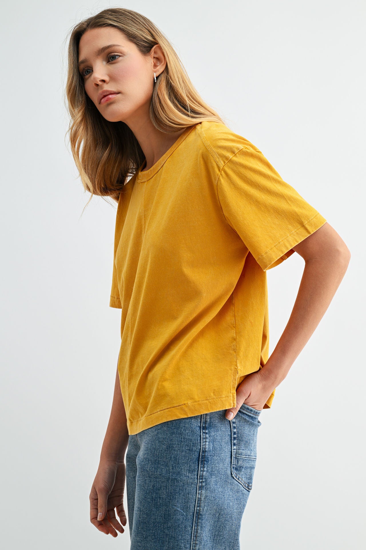 Mustard Acid Wash Tee