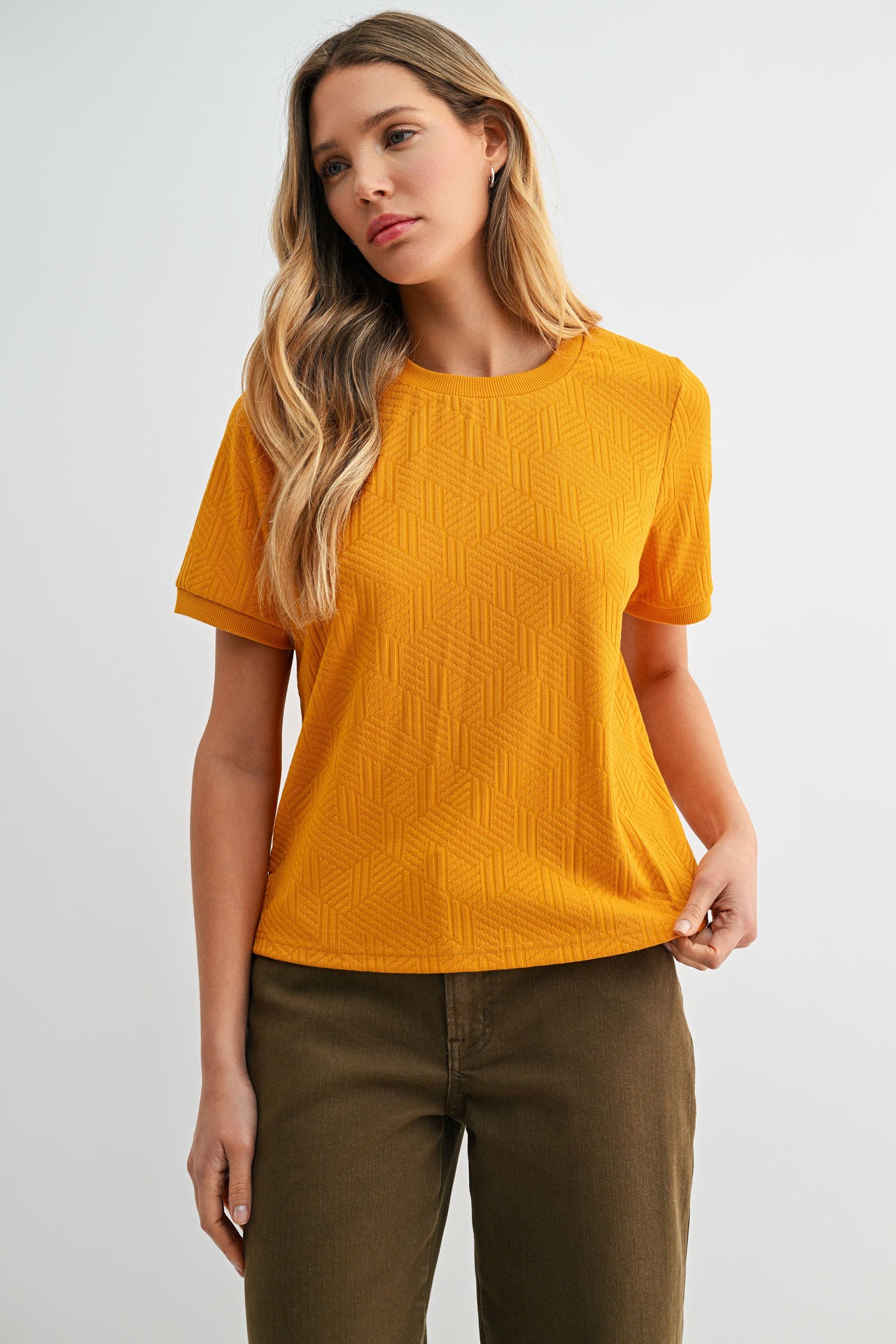 Mustard Jacquard Tee