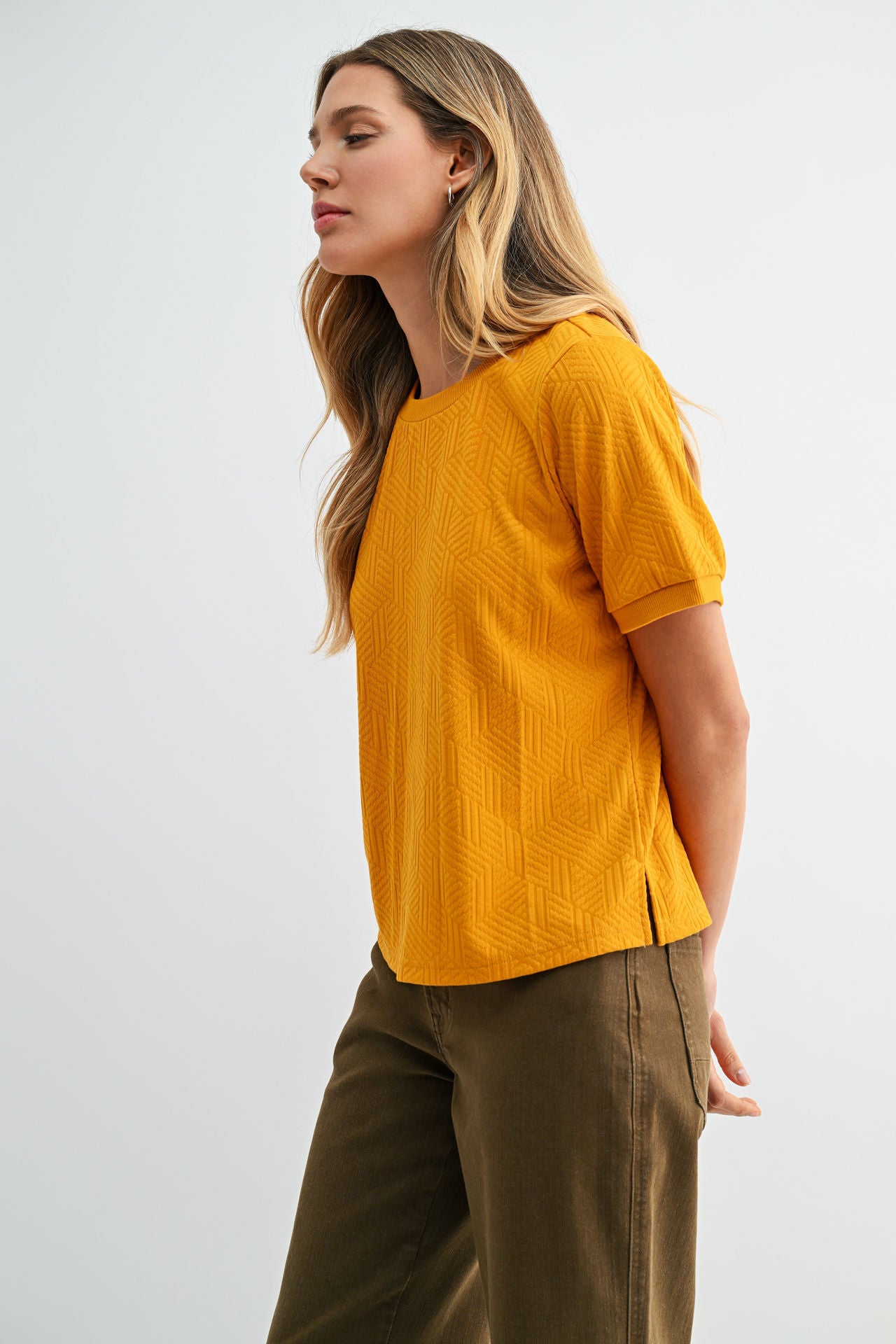 Mustard Jacquard Tee