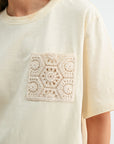 Parchment Crochet Pocket Tee