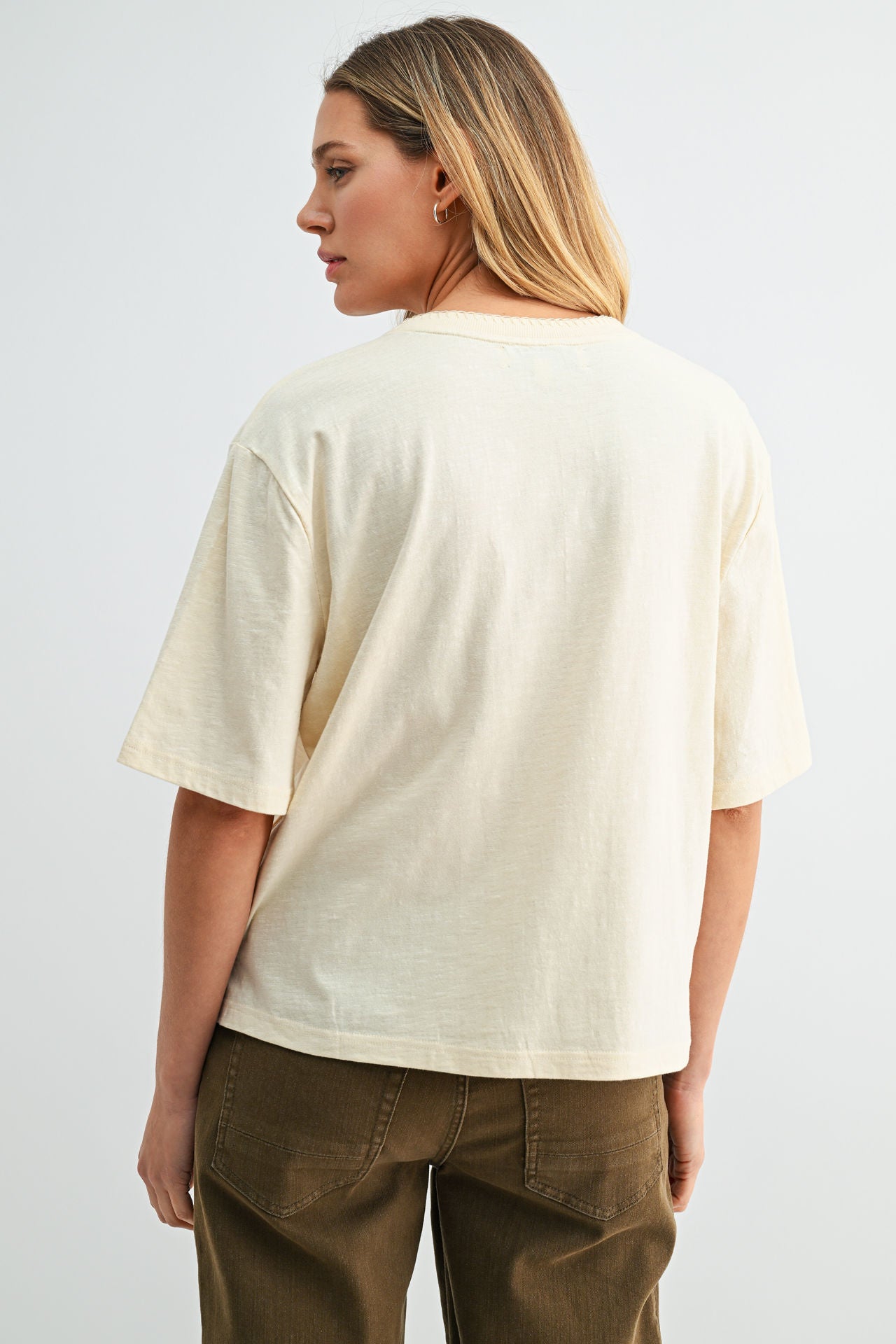 Parchment Crochet Pocket Tee