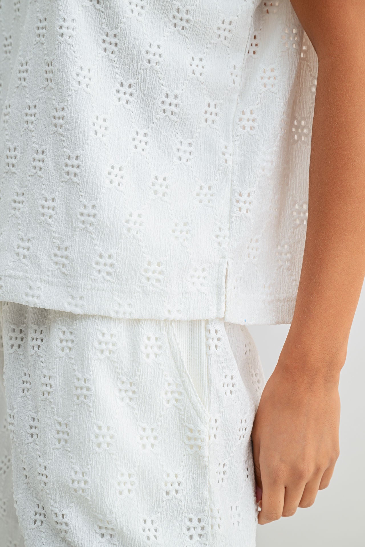White Eyelet Tee