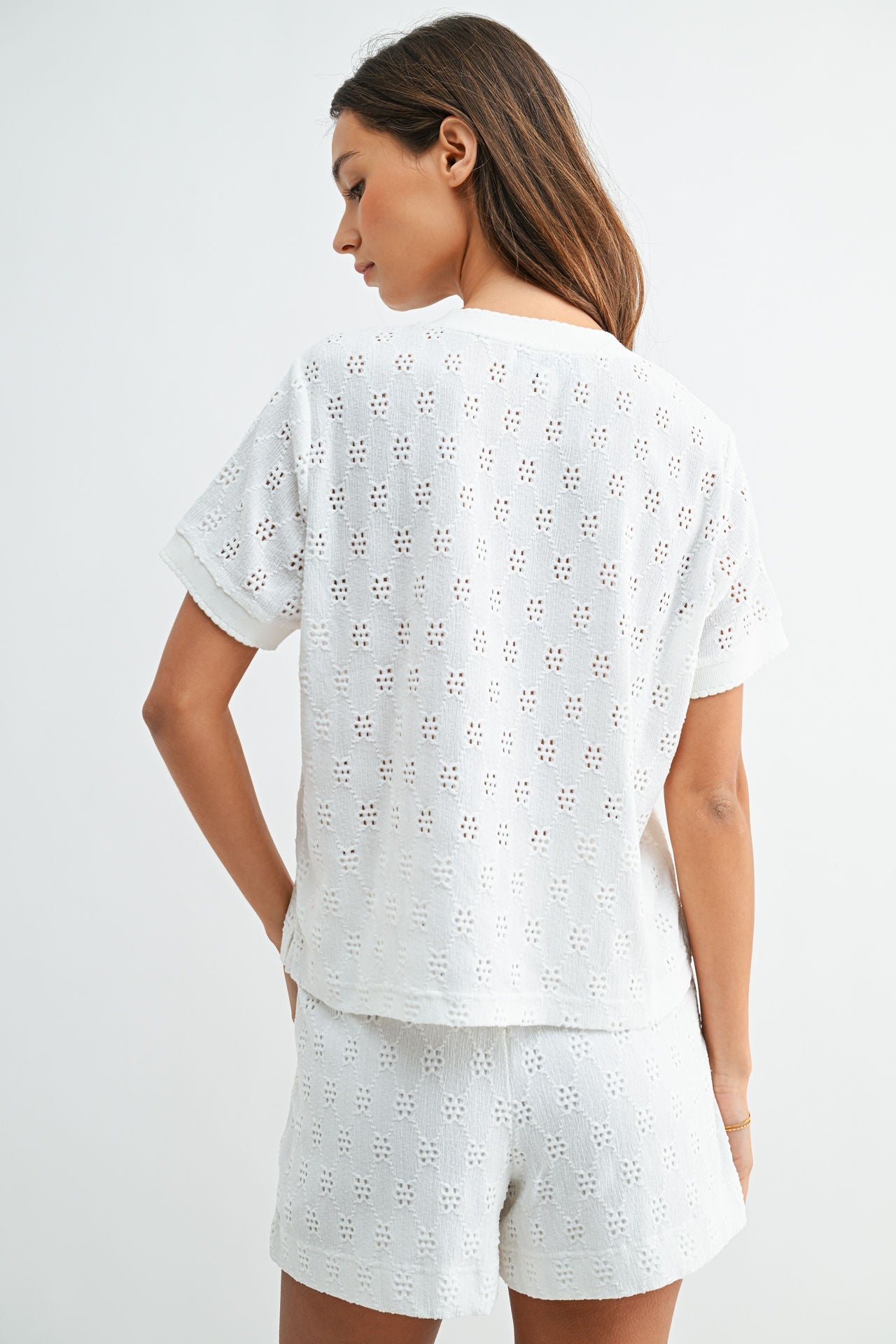 White Eyelet Tee