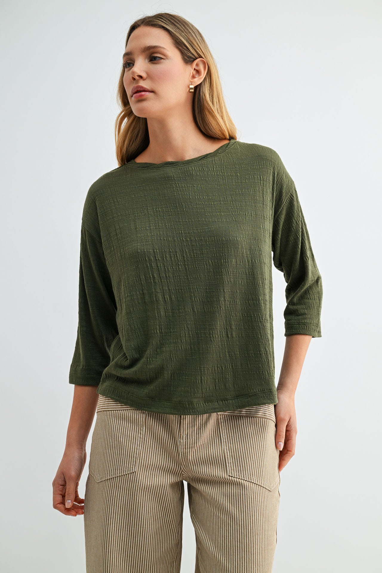 Olive Dolman Knit Top