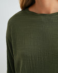 Olive Dolman Knit Top