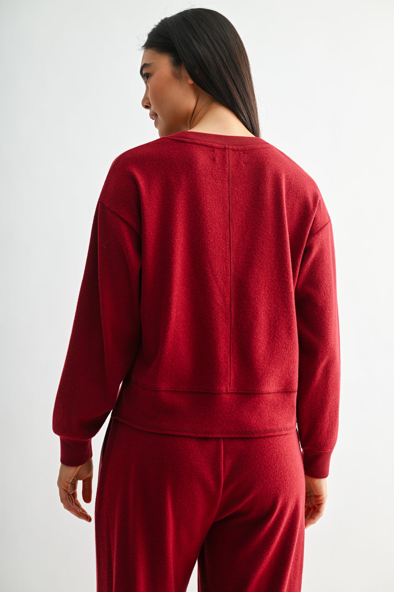 Burgundy Long Sleeve Track Sweatshirt