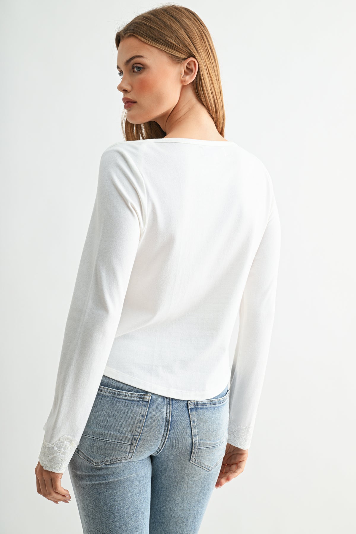 Parchment Petite Long Sleeve Boat Neck Top