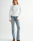 Parchment Plus-Size Long Sleeve Boat Neck Top