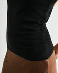 Black  Plus-Size Short Sleeve Mock Neck Top