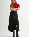 Cherry Petite Short Sleeve Mock Neck Top