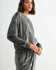 Charcoal Petite Long Sleeve Seamed Sweatshirt
