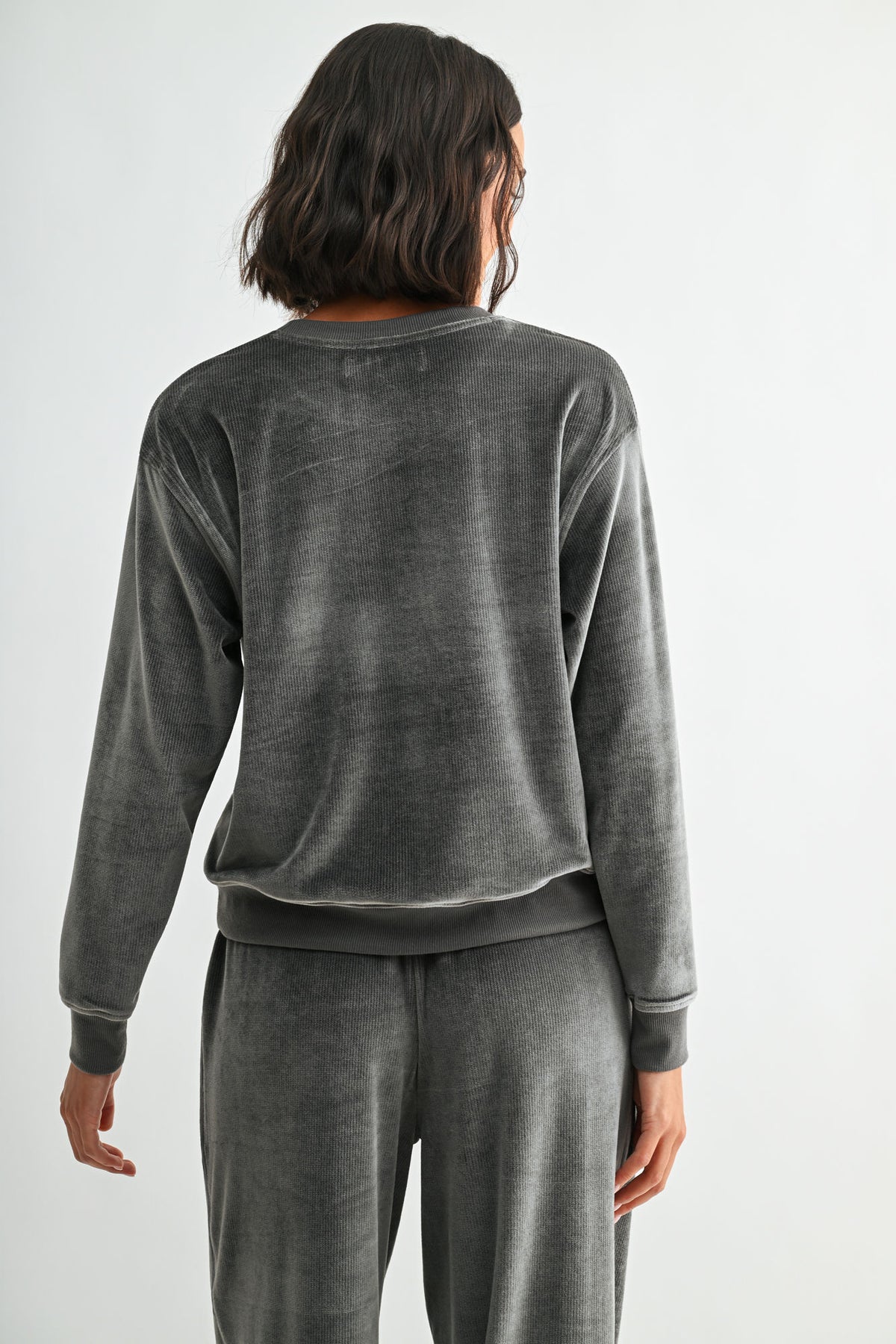 Charcoal Long Sleeve Seamed 