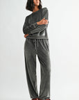Charcoal Petite Long Sleeve Seamed Sweatshirt