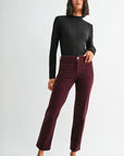 Black Long Sleeve Mock Neck Top
