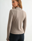 Mushroom Long Sleeve Mock Neck Top