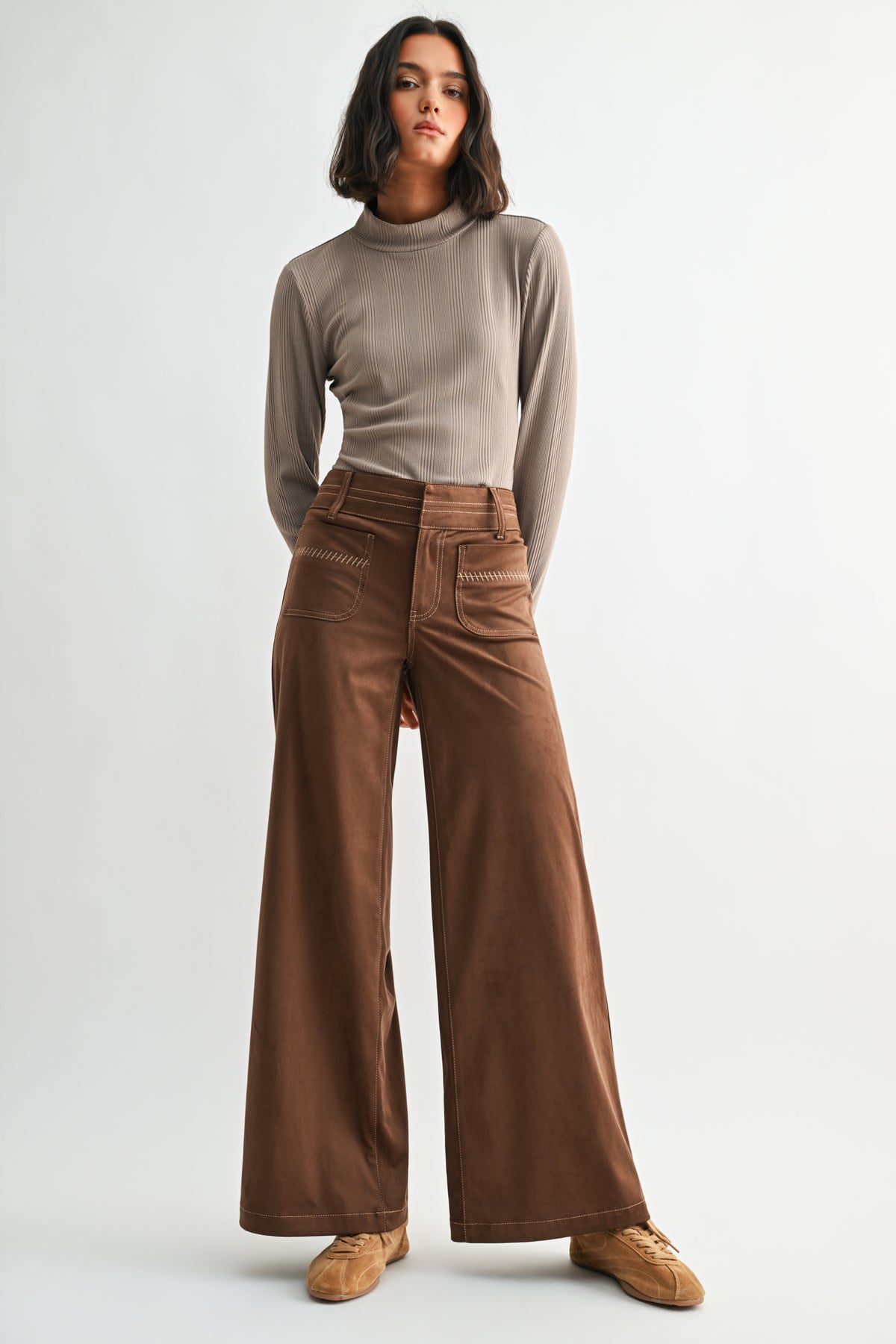 Mushroom Long Sleeve Mock Neck Top