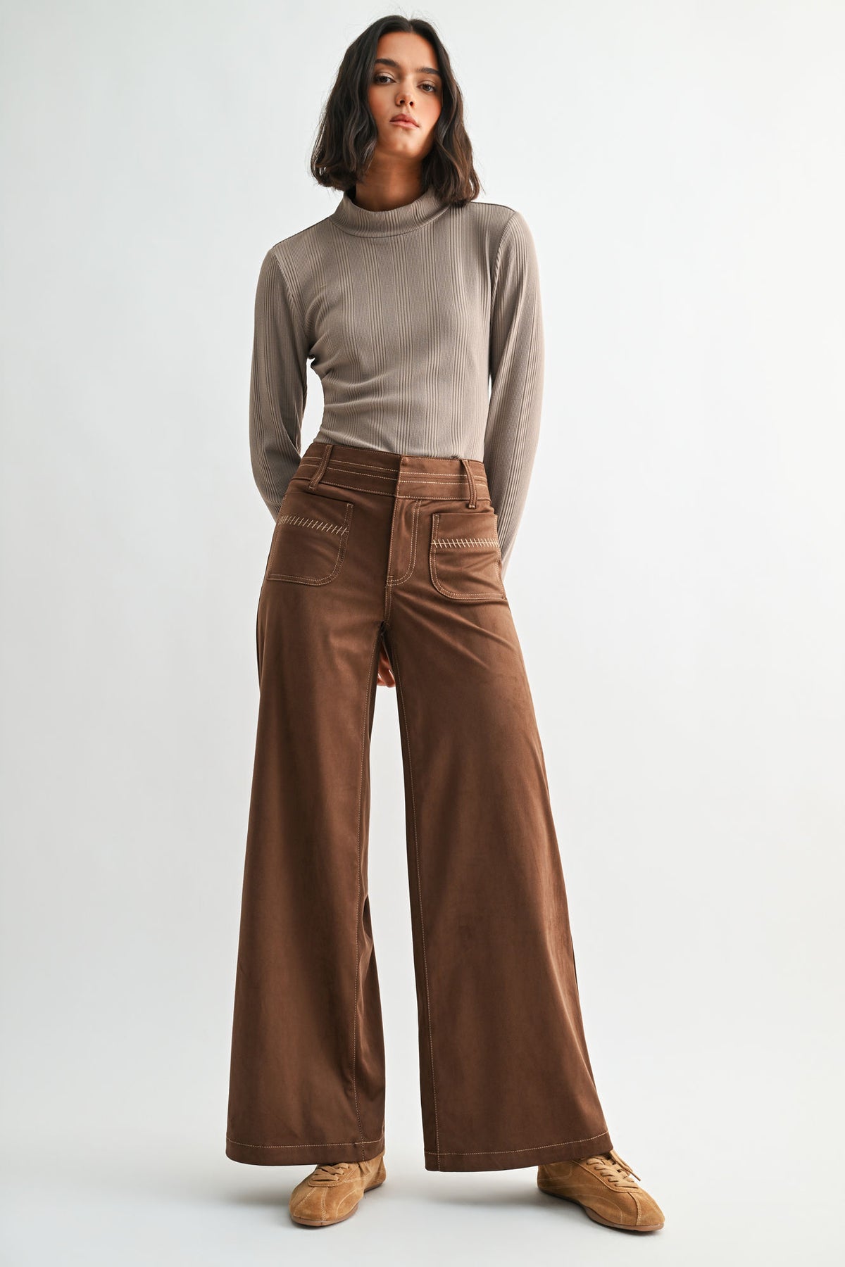 Mushroom Long Sleeve Mock Neck Top