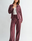Aubergine Long Sleeve Cropped Shacket