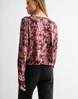 Aubergine Long Sleeve Cinched Hem Top