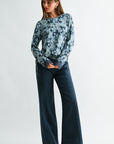 Baltic Blue Long Sleeve Cinched Hem Top