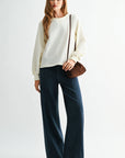 Cream Long Sleeve Side Grommet Top