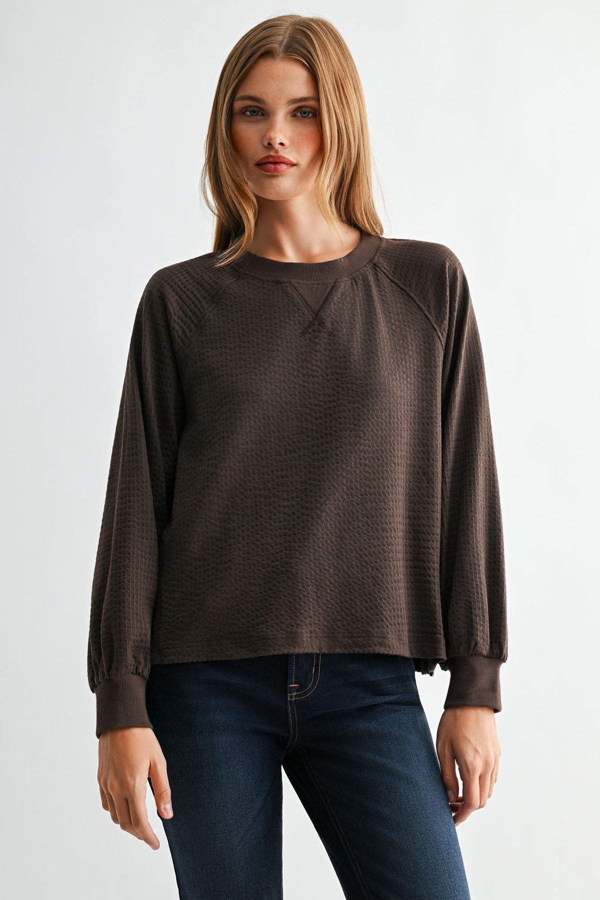 Fudge Long Sleeve Side Grommet Top