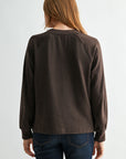 Fudge Long Sleeve Side Grommet Top