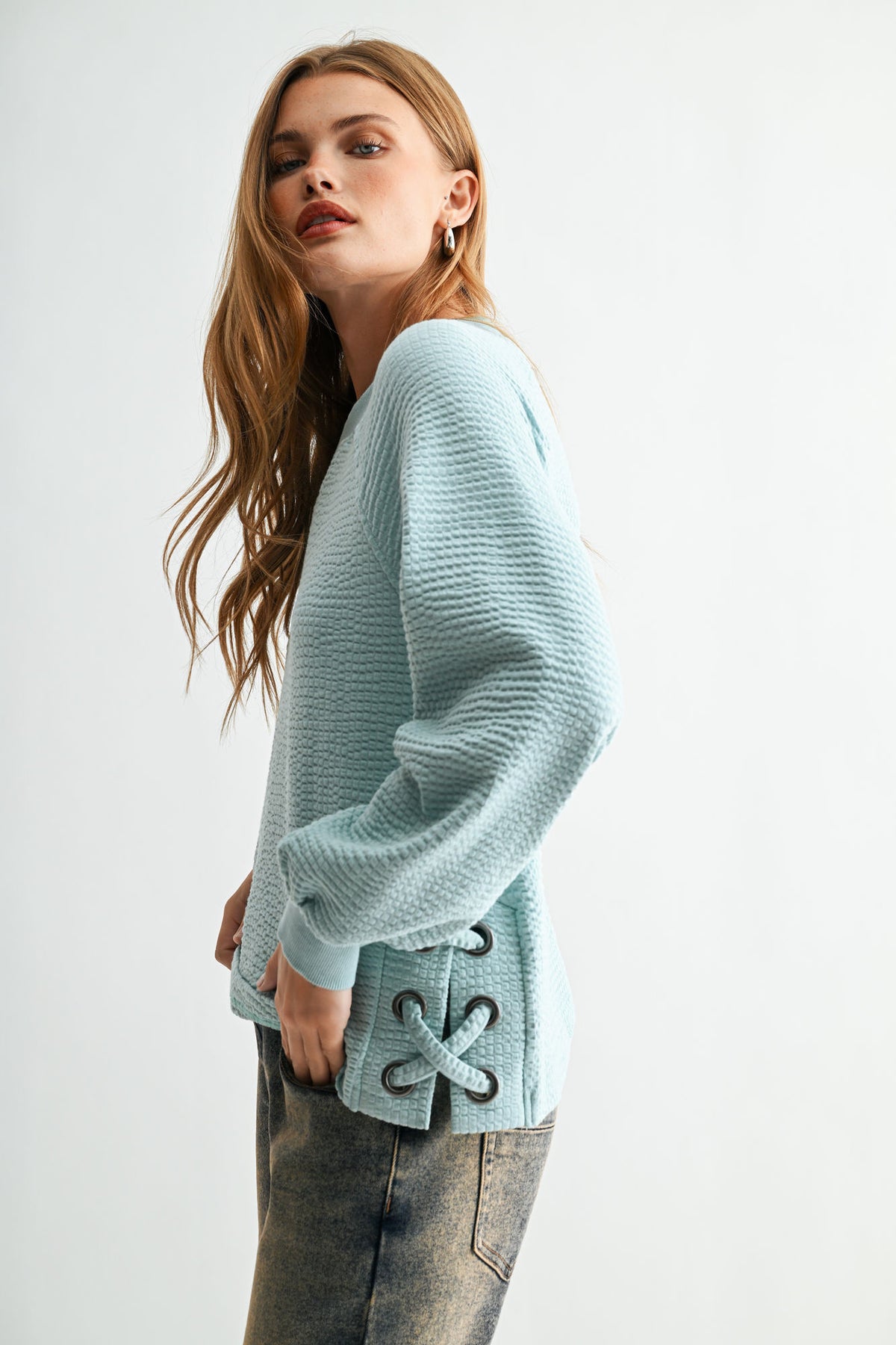 Skyway Long Sleeve Side Grommet Top