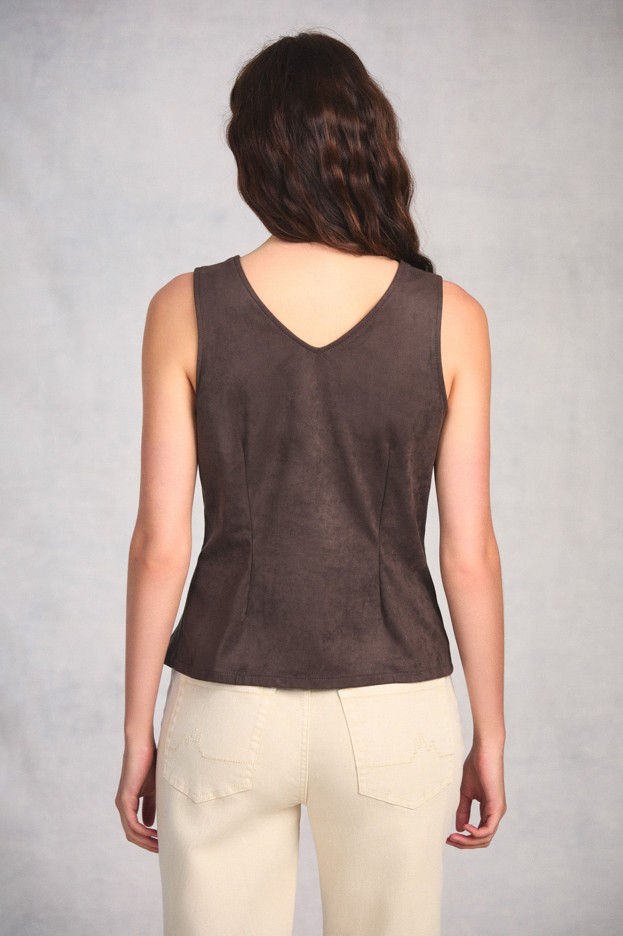 Coffee Pleated Hourglass Top

