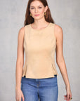 Champagne Pleated Hourglass Top
