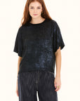 Midnight Zip Back Woven T-Shirt