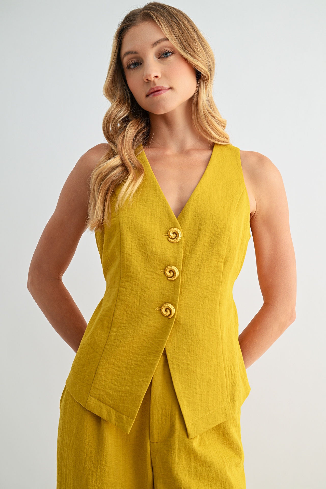 Dijon Button Front Vest