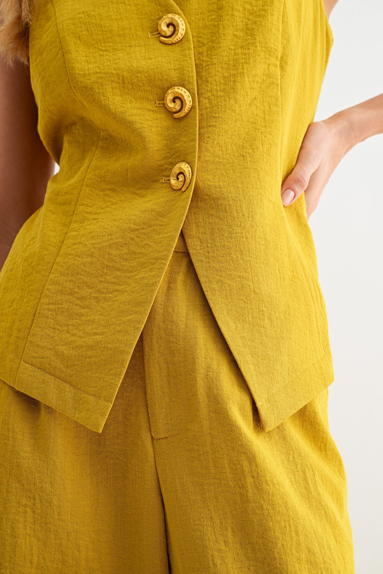 Dijon Button Front Vest