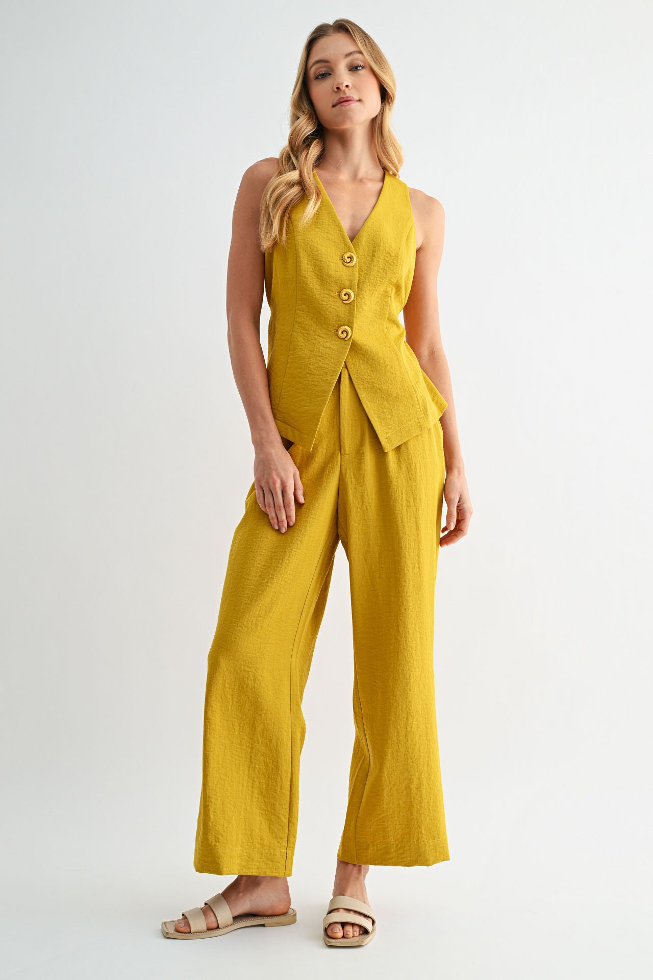 Dijon Button Front Vest