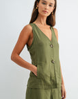 Olive Relaxed Vest