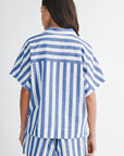 Blue Relaxed Dolman Sleeve Top