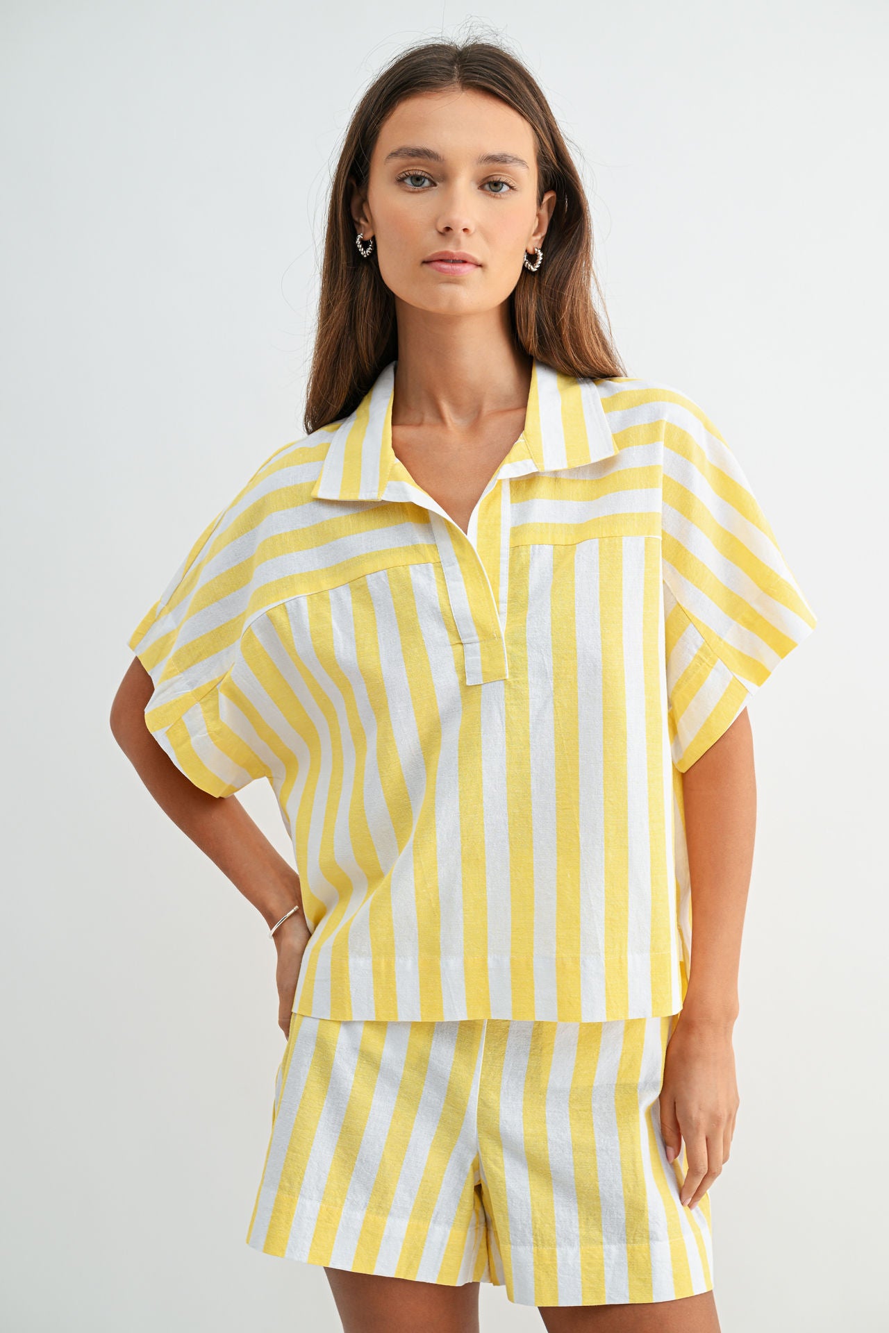 Yellow Relaxed Dolman Sleeve Top