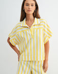 Yellow Relaxed Dolman Sleeve Top