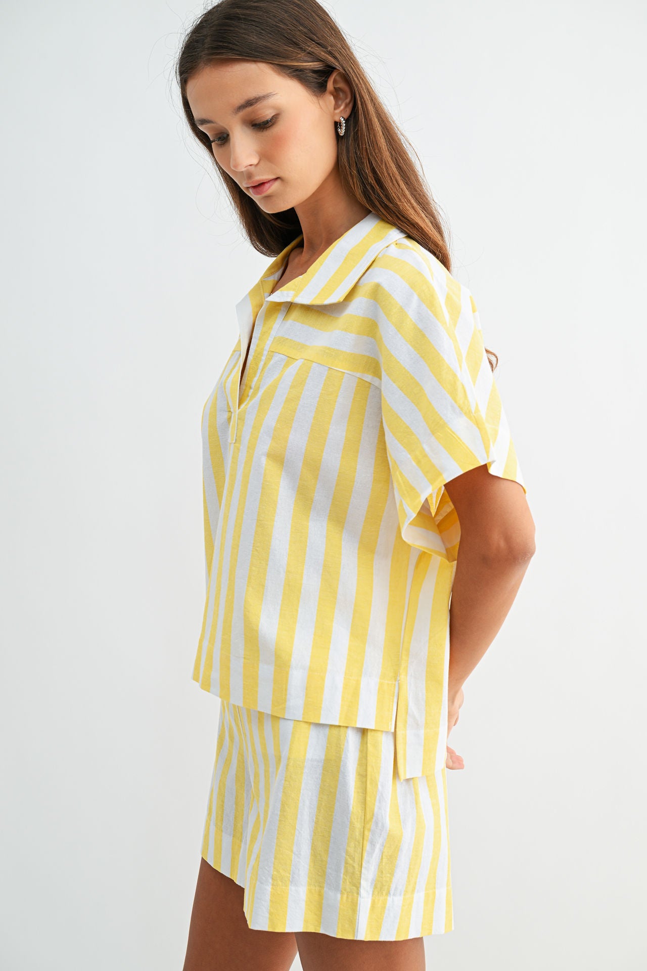 Yellow Relaxed Dolman Sleeve Top