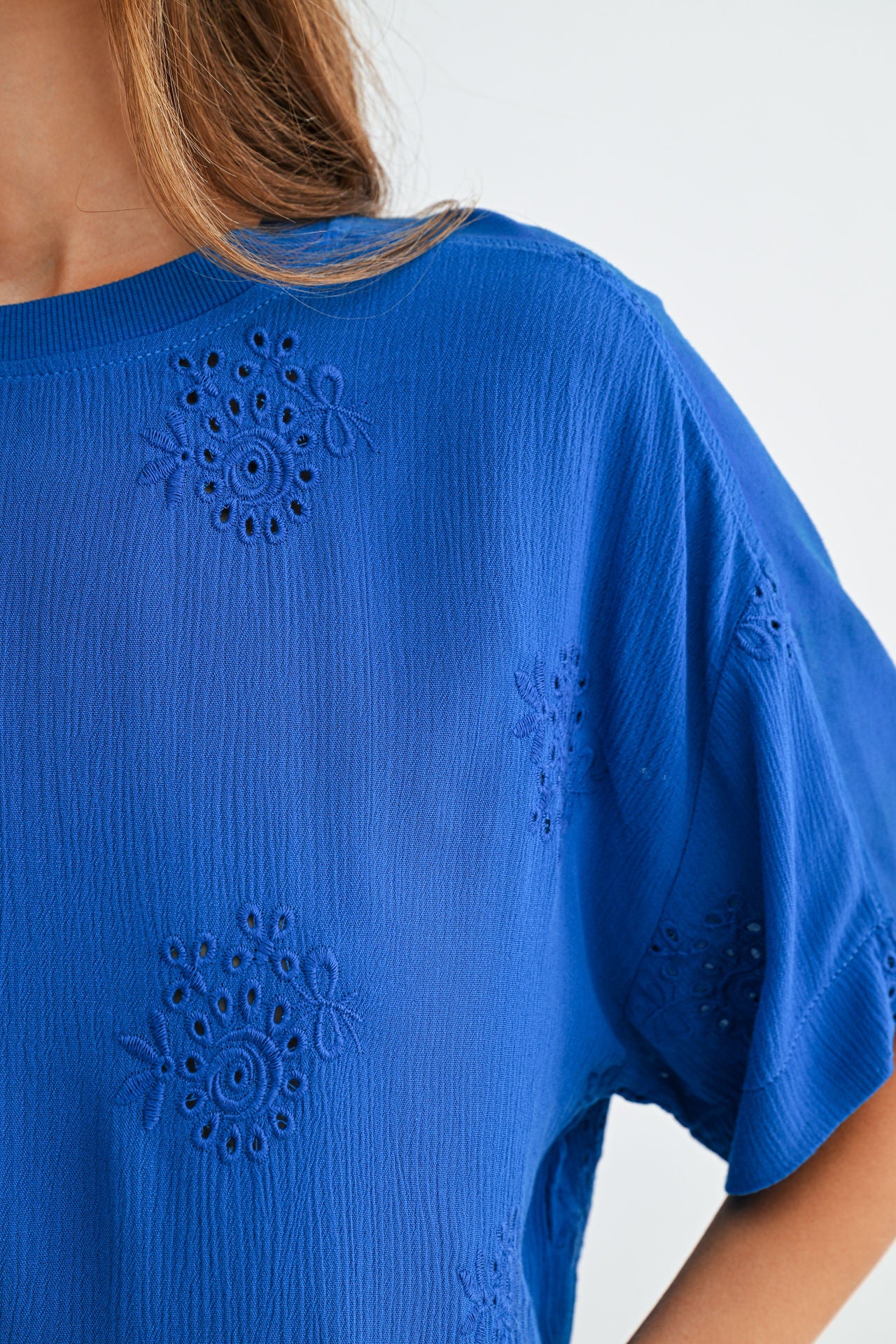 Cobalt Short Sleeve Crop T-Shirt